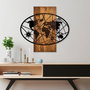 Wallity World Map 4-M Escultura de Pared en Nogal y Negro